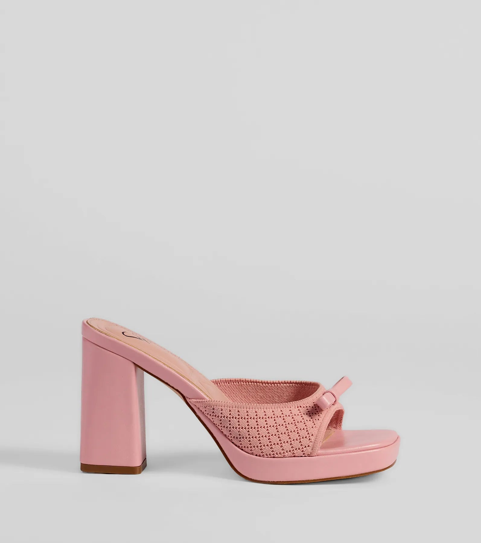 Cute Vibes Bow Platform Knit Mules
