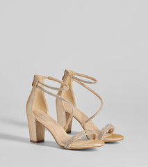 Step Into Glam Rhinestone Glitter Block Heels