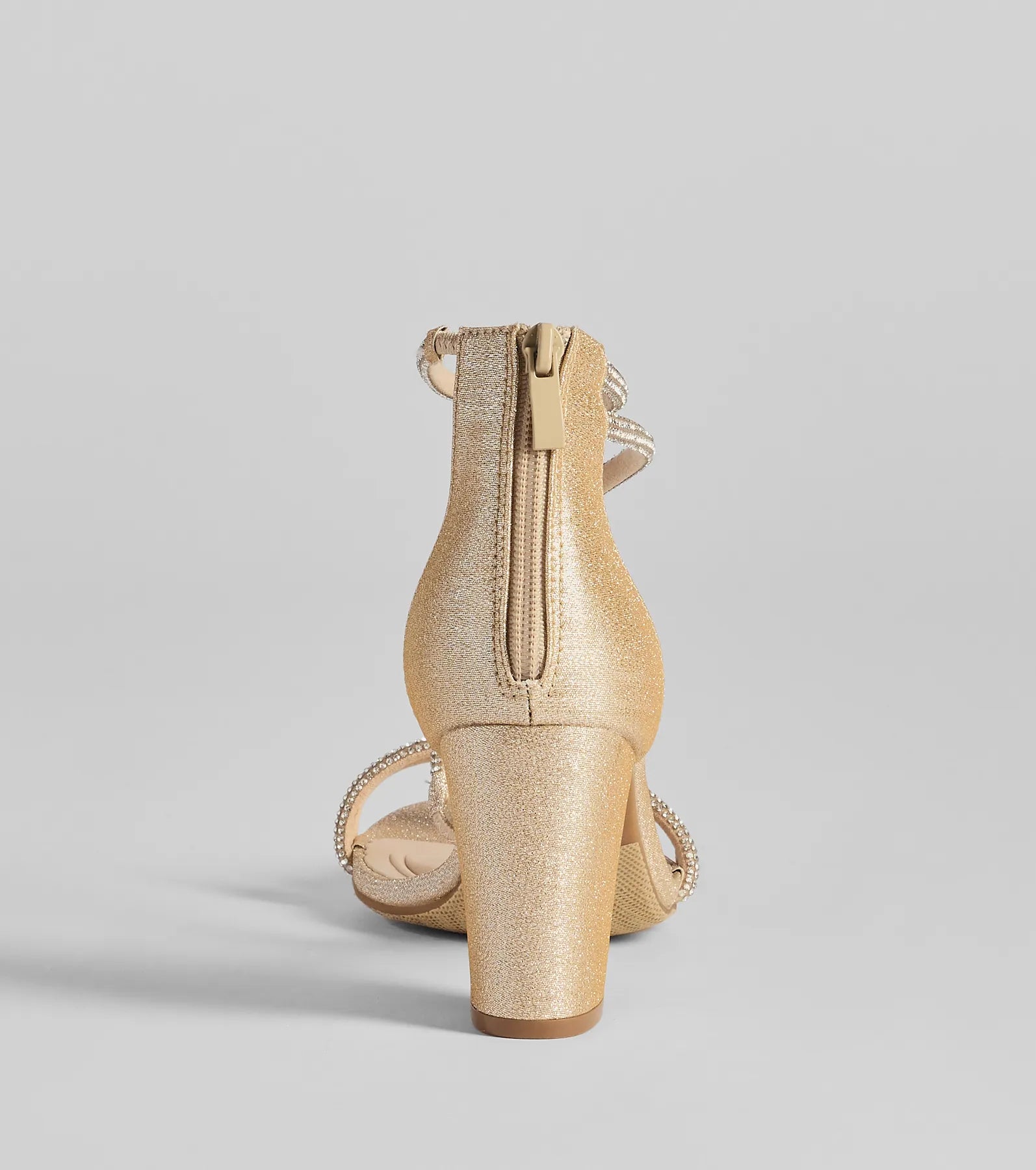 Step Into Glam Rhinestone Glitter Block Heels