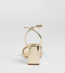 Get That Glow Metallic Block Heels