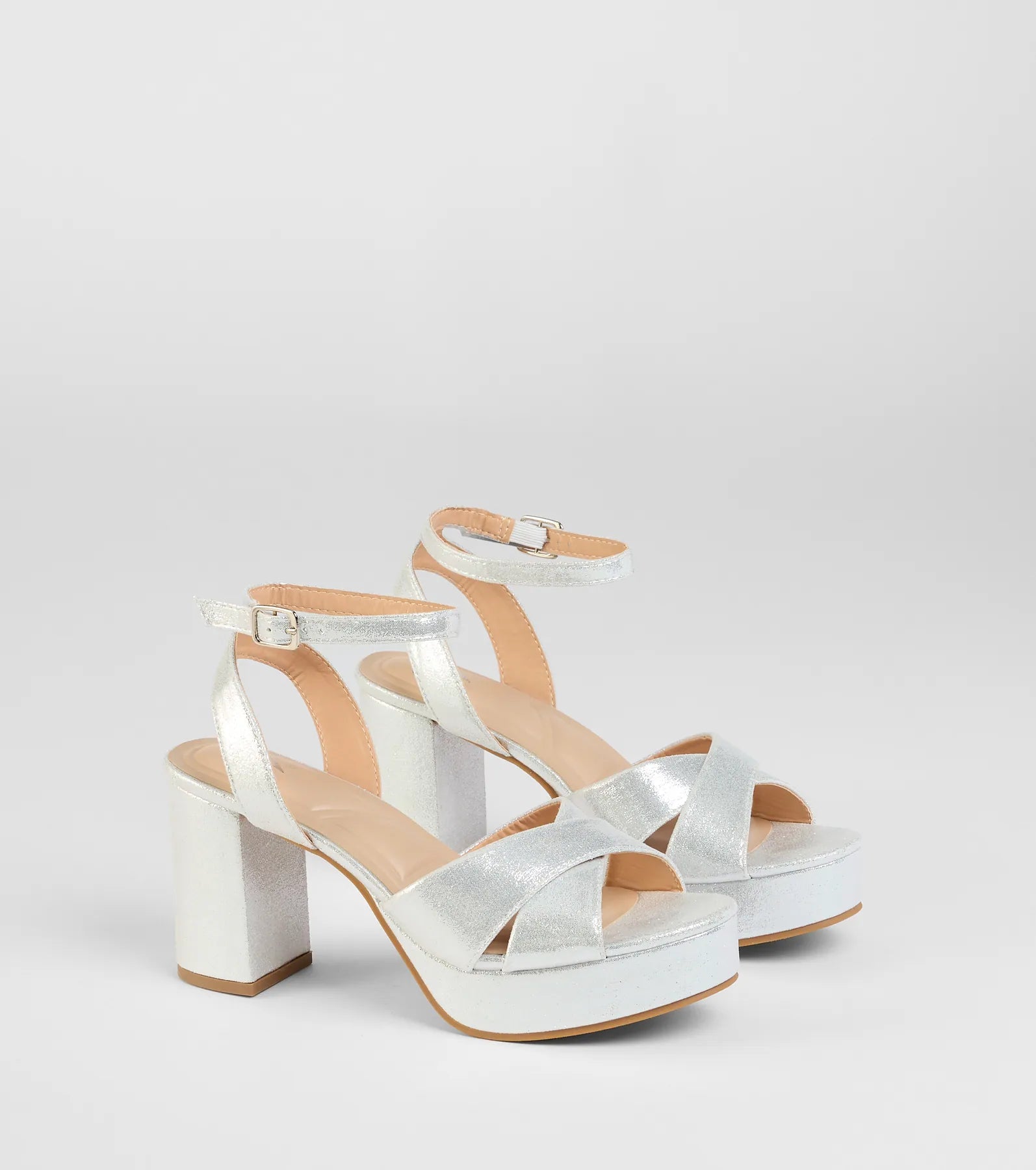 Special Surprise Criss Cross Platform Block Heels