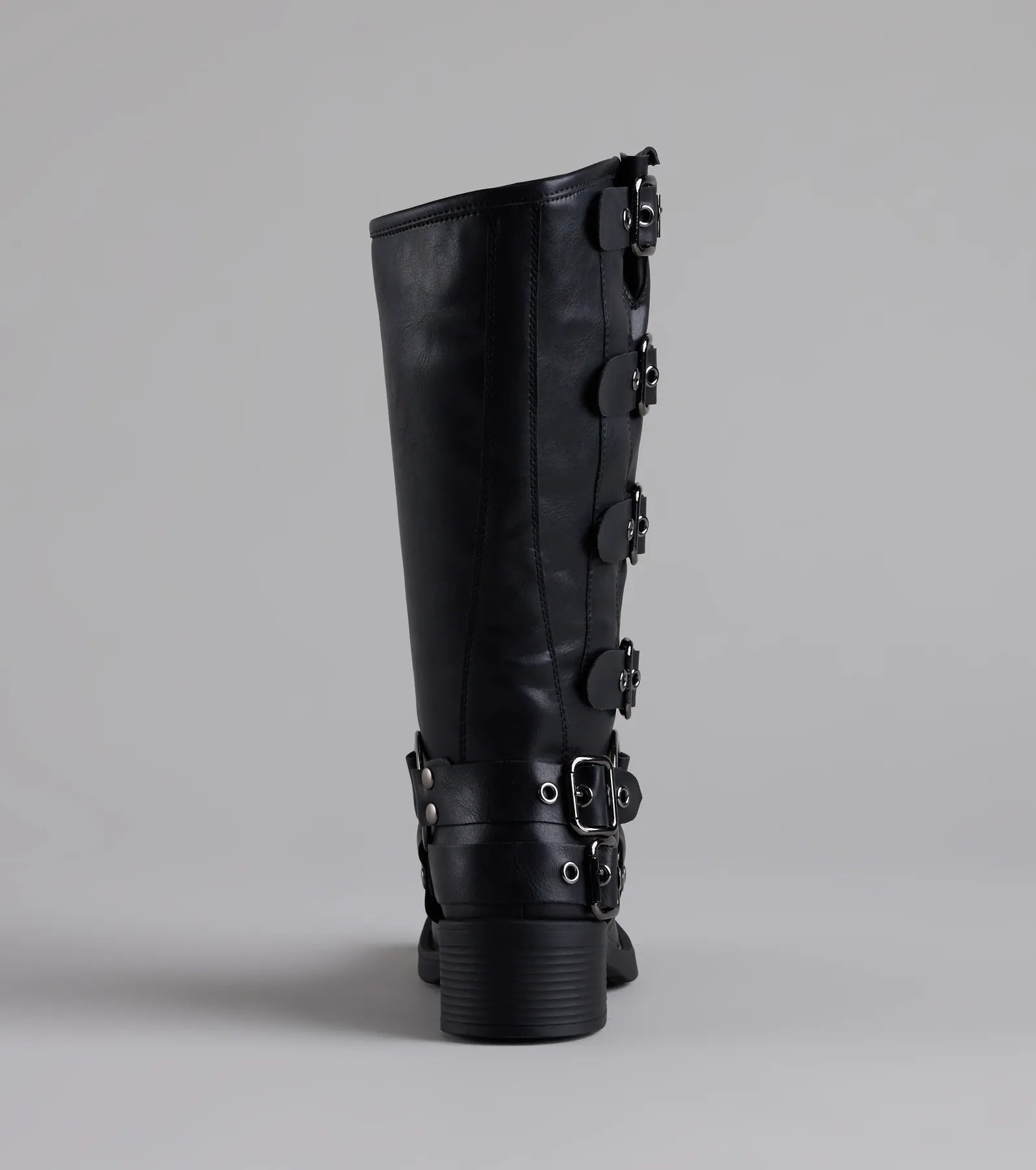 Totally Edgy Buckled Square Toe Boots