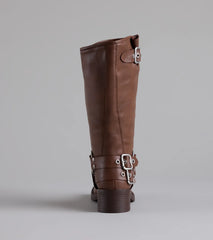 Bring The Edge Buckled Square Toe Boots