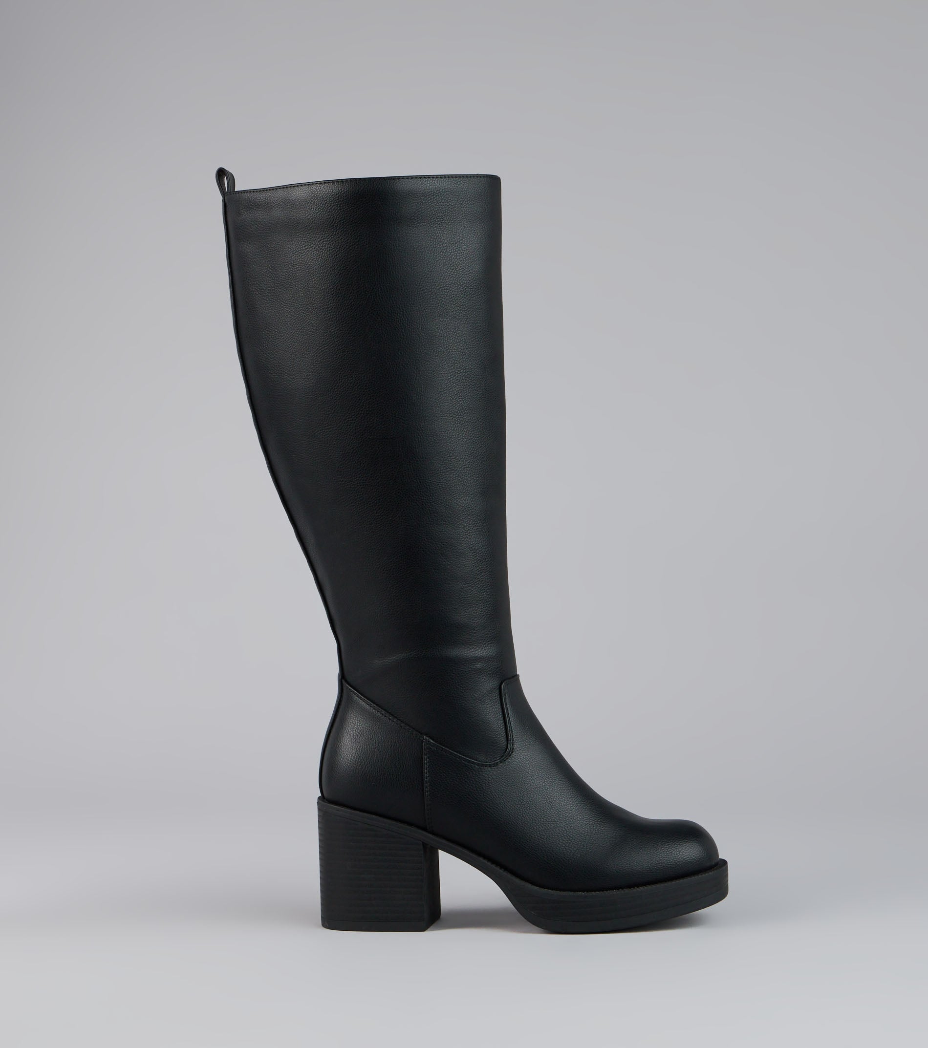 Steppin Up Block Heel Knee High Boots