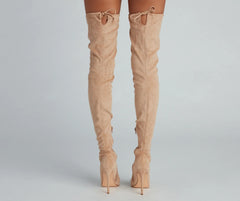 Raising The Bar Faux Suede Stiletto Boots