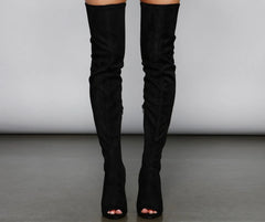 Over The Knee Faux Suede Stiletto Boots