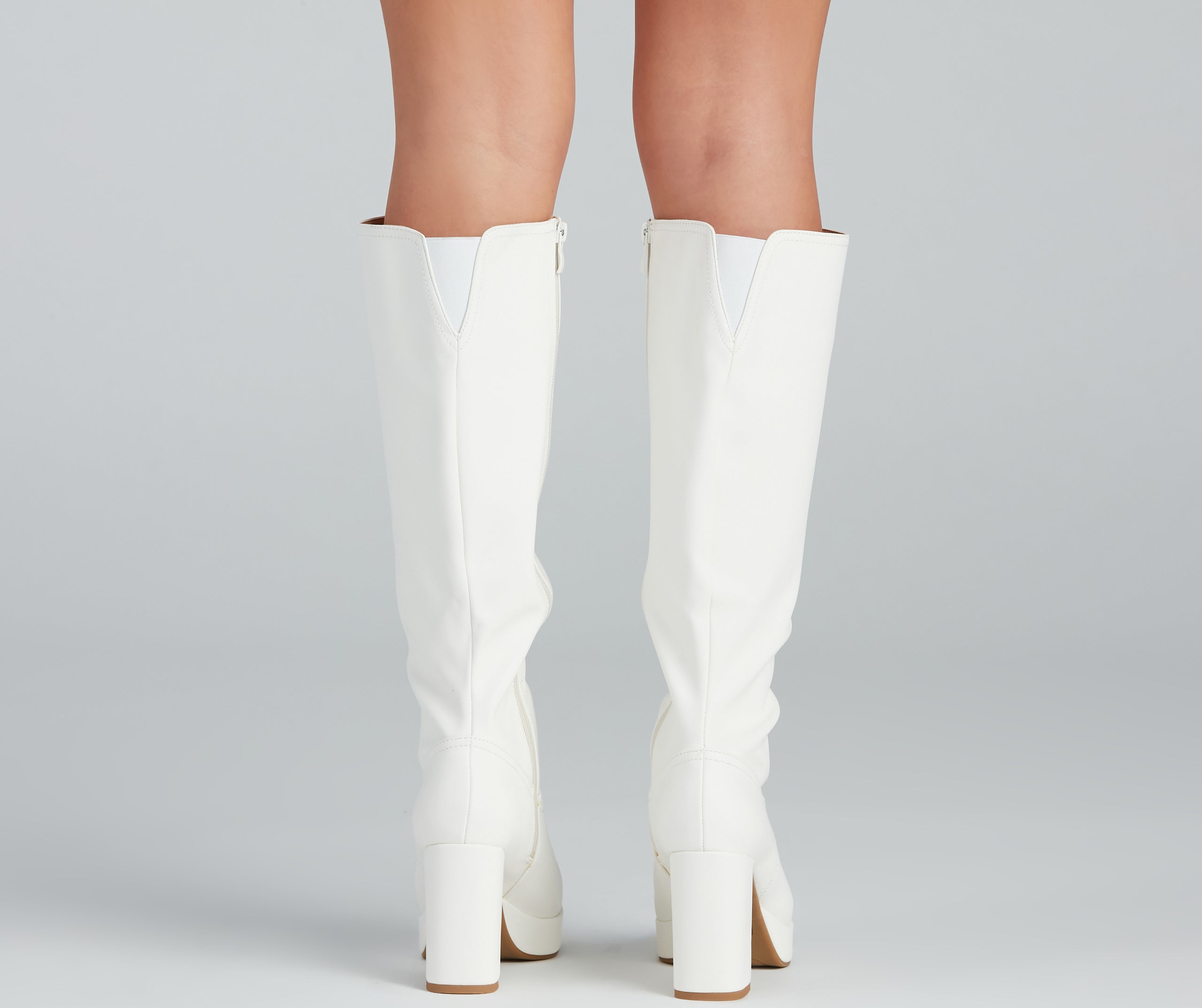 Retro Flair Below-The-Knee Platform Boots