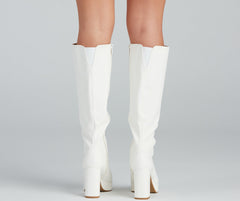 Retro Flair Below-The-Knee Platform Boots