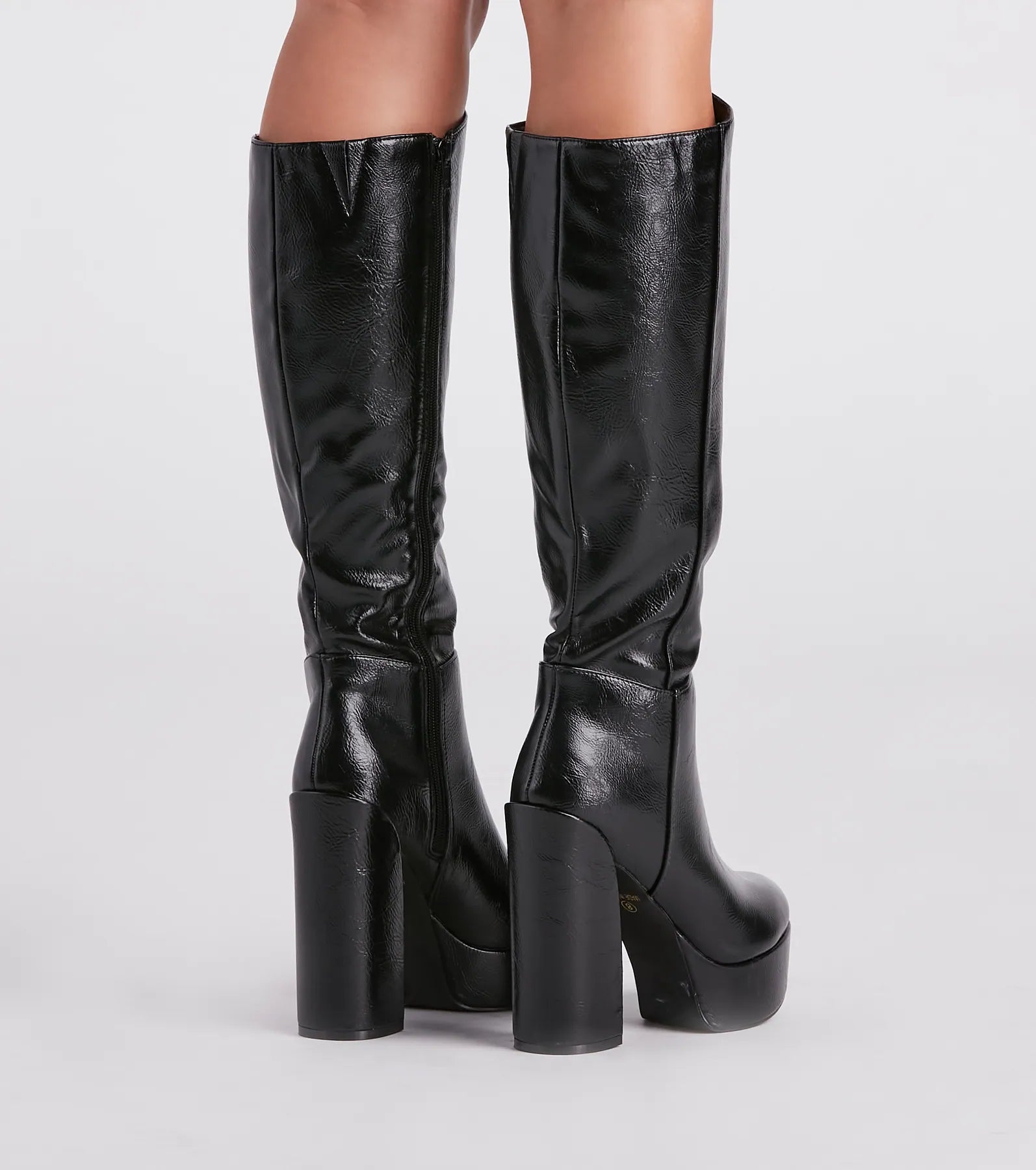 Edgy-Chic Under-The-Knee Platform Boots