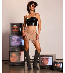 Get Struttin' Under-The-Knee Faux Suede Cowboy Boots