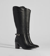Strut The Streets Under-The-Knee Faux Leather Boots