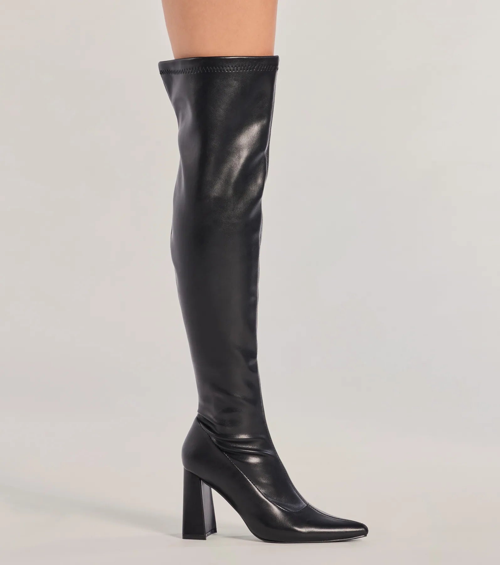 Chic Unlocked Over-The-Knee Block Heel Boots