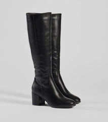 Chic Strides Faux Leather Under-The-Knee Boots