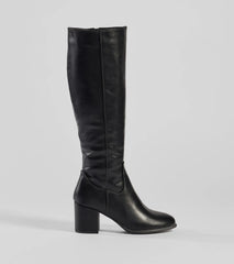 Chic Strides Faux Leather Under-The-Knee Boots