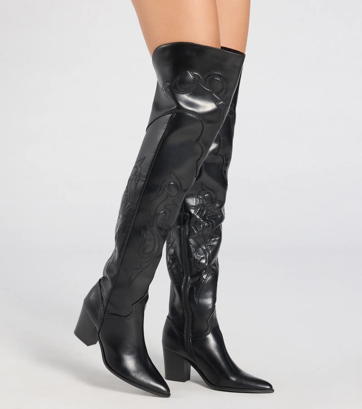 Sleek Western Vibe Thigh High Cowboy Boots