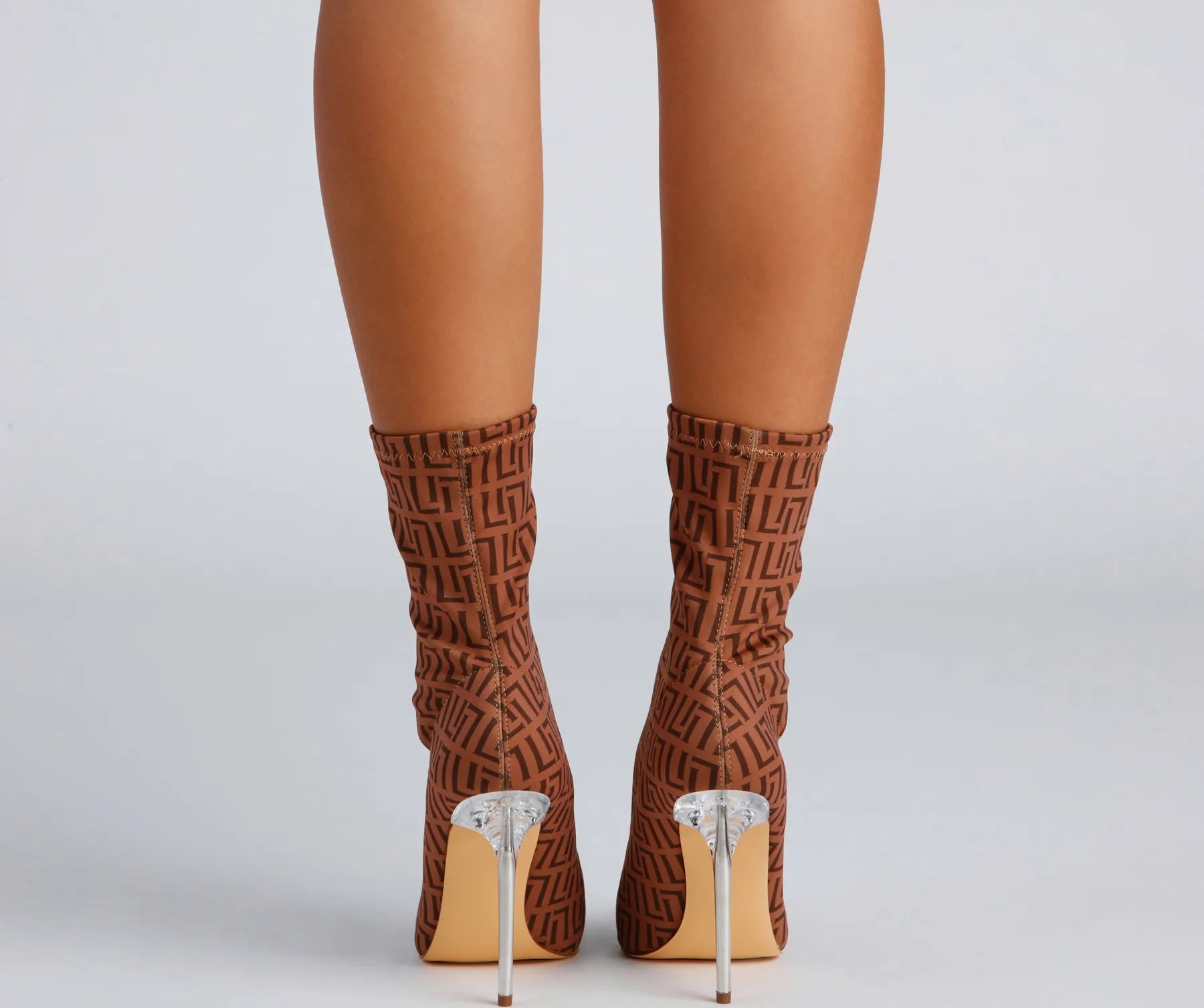 Greek Key Stiletto Booties