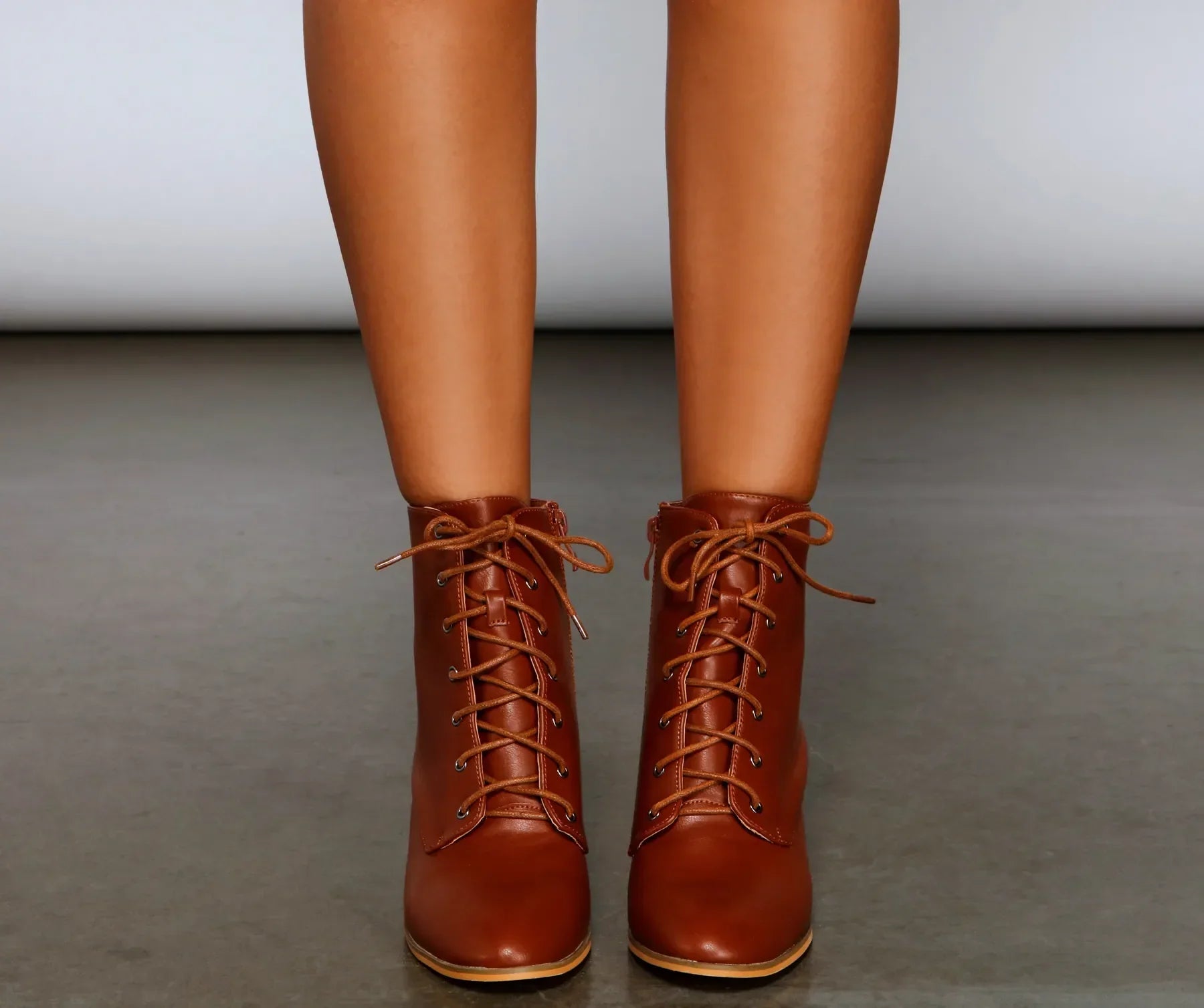 Cozy Cutie Lace-Up Block Heel Booties