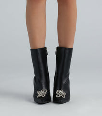 My Favorite Flower Rhinestone Stiletto Booties