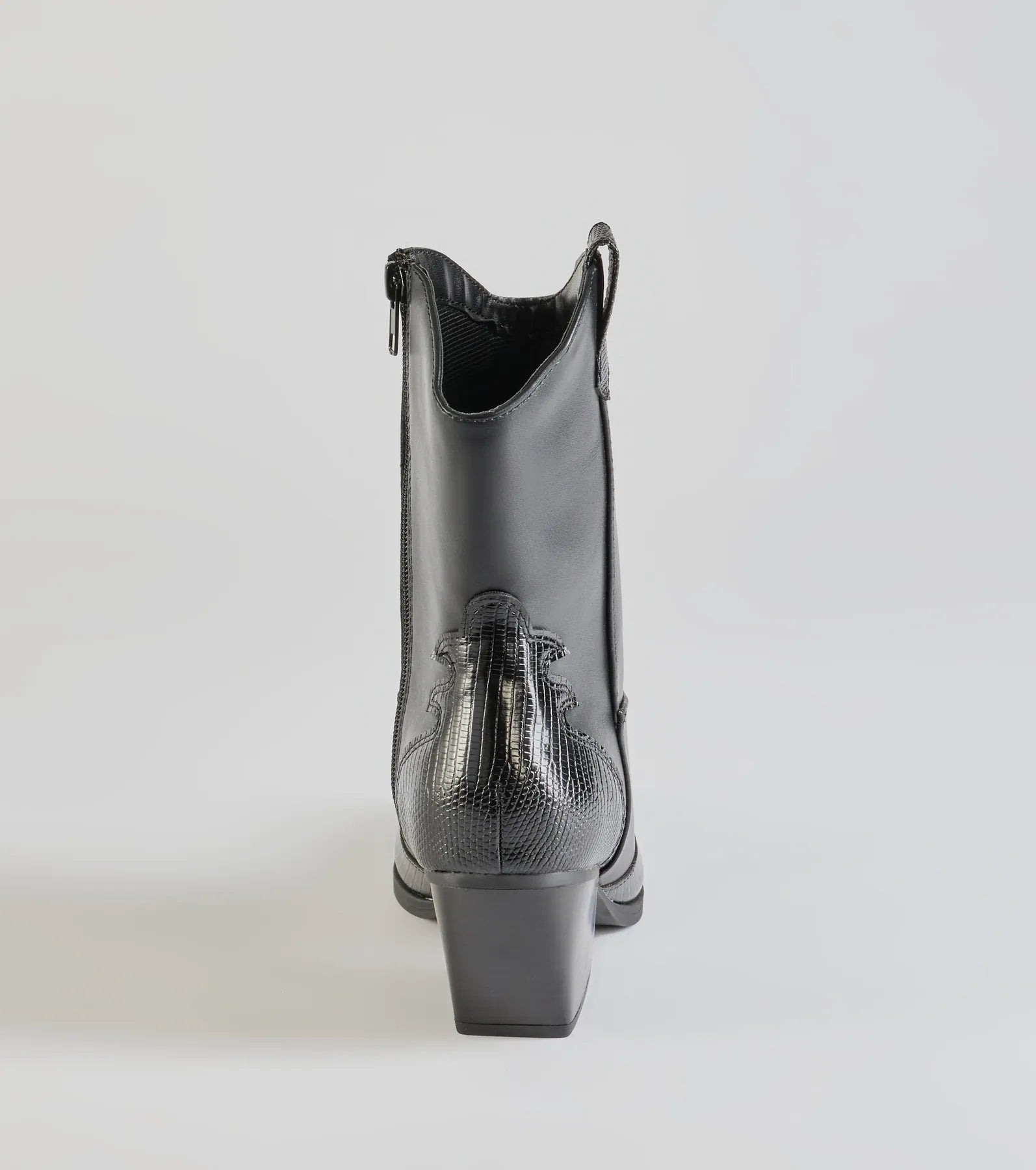 Edgy-Chic Faux Leather Western Booties