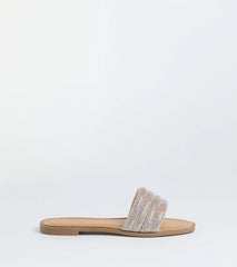 Always Shine Rhinestone Strappy Flat Sandals