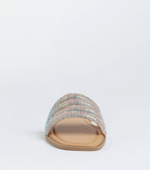 Always Shine Rhinestone Strappy Flat Sandals