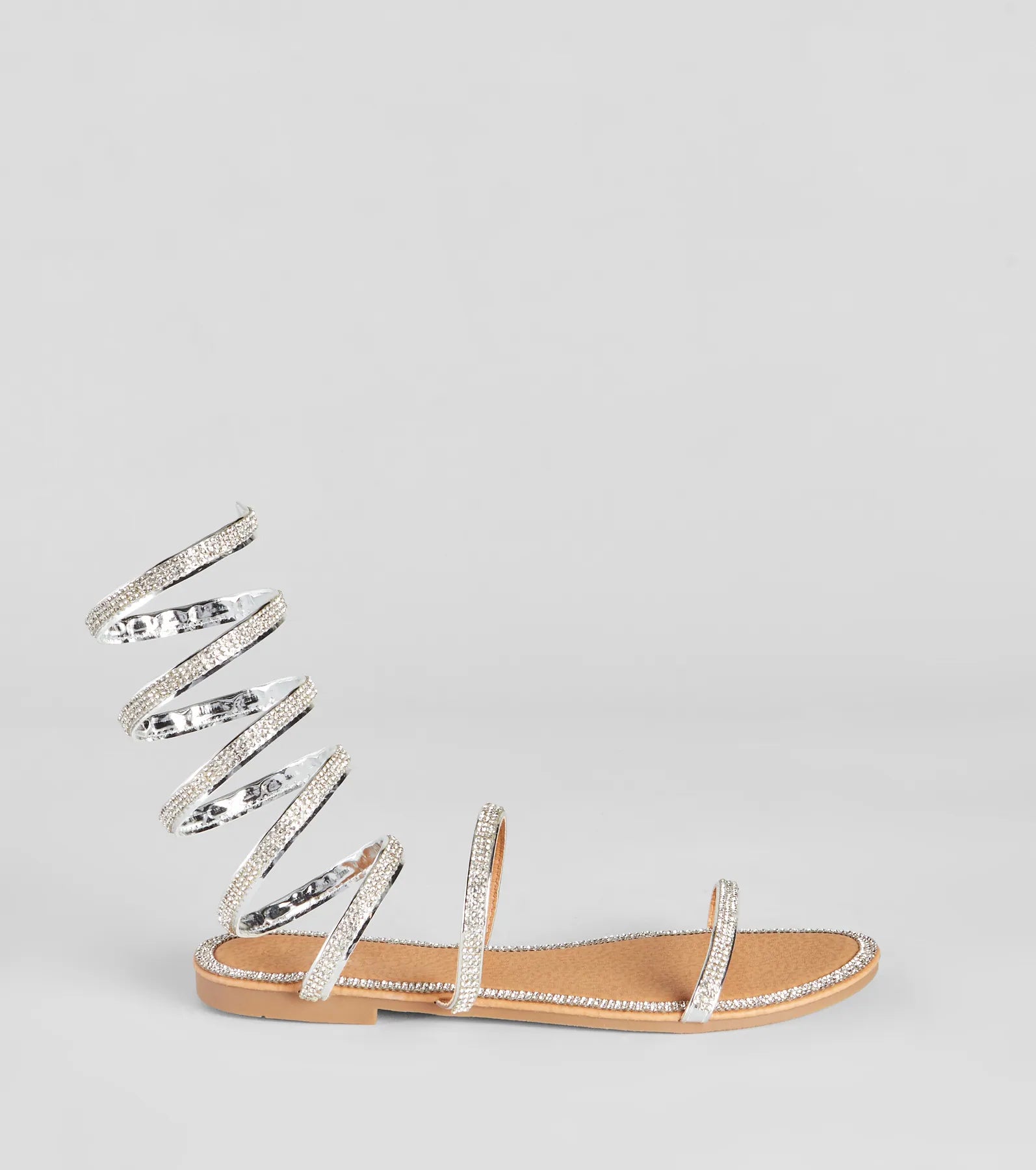 Level Up Rhinestone Spiral Sandals