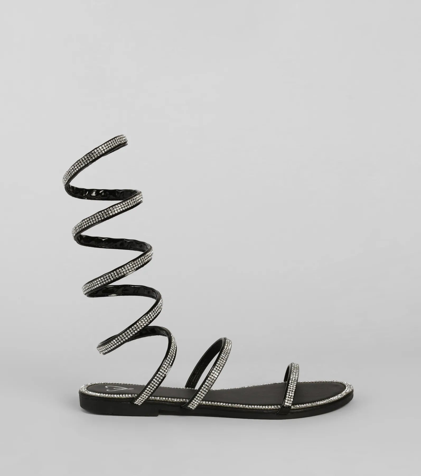 Level Up Rhinestone Spiral Sandals
