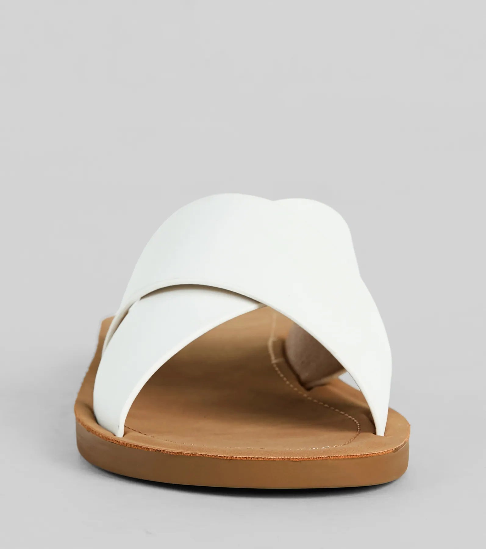 Feeling Good Criss Cross Faux Leather Flat Sandals