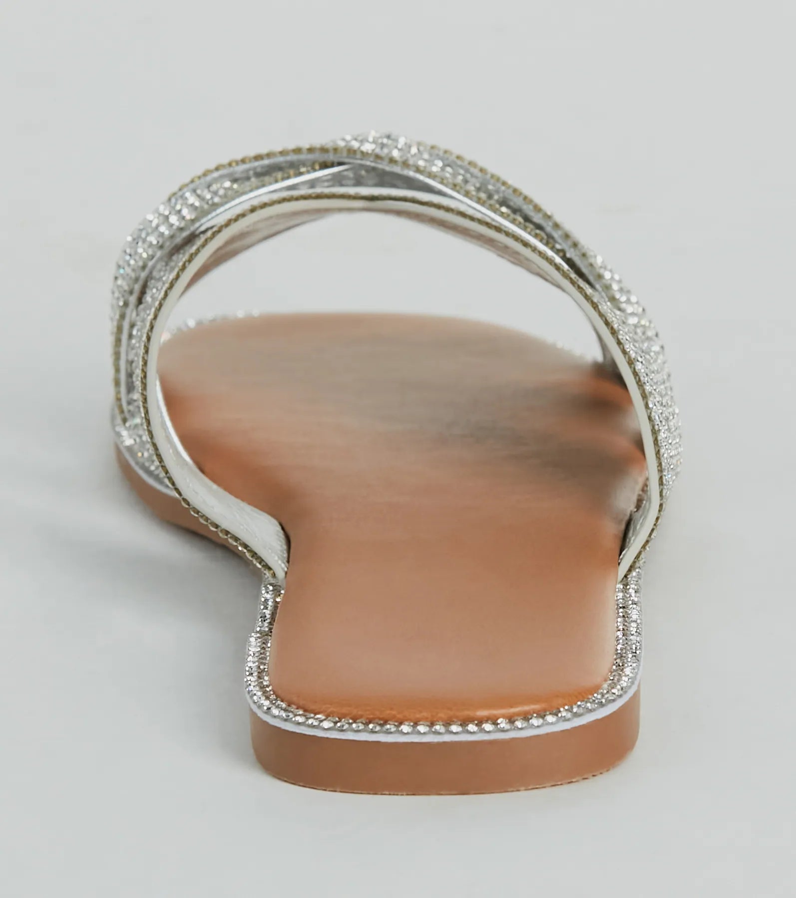 So Glitzy Rhinestone Strappy Faux Leather Sandals