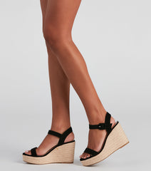 Say High Nubuck Espadrille Wedges