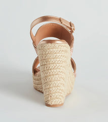 Vacay Luxe Rhinestone Espadrille Wedges