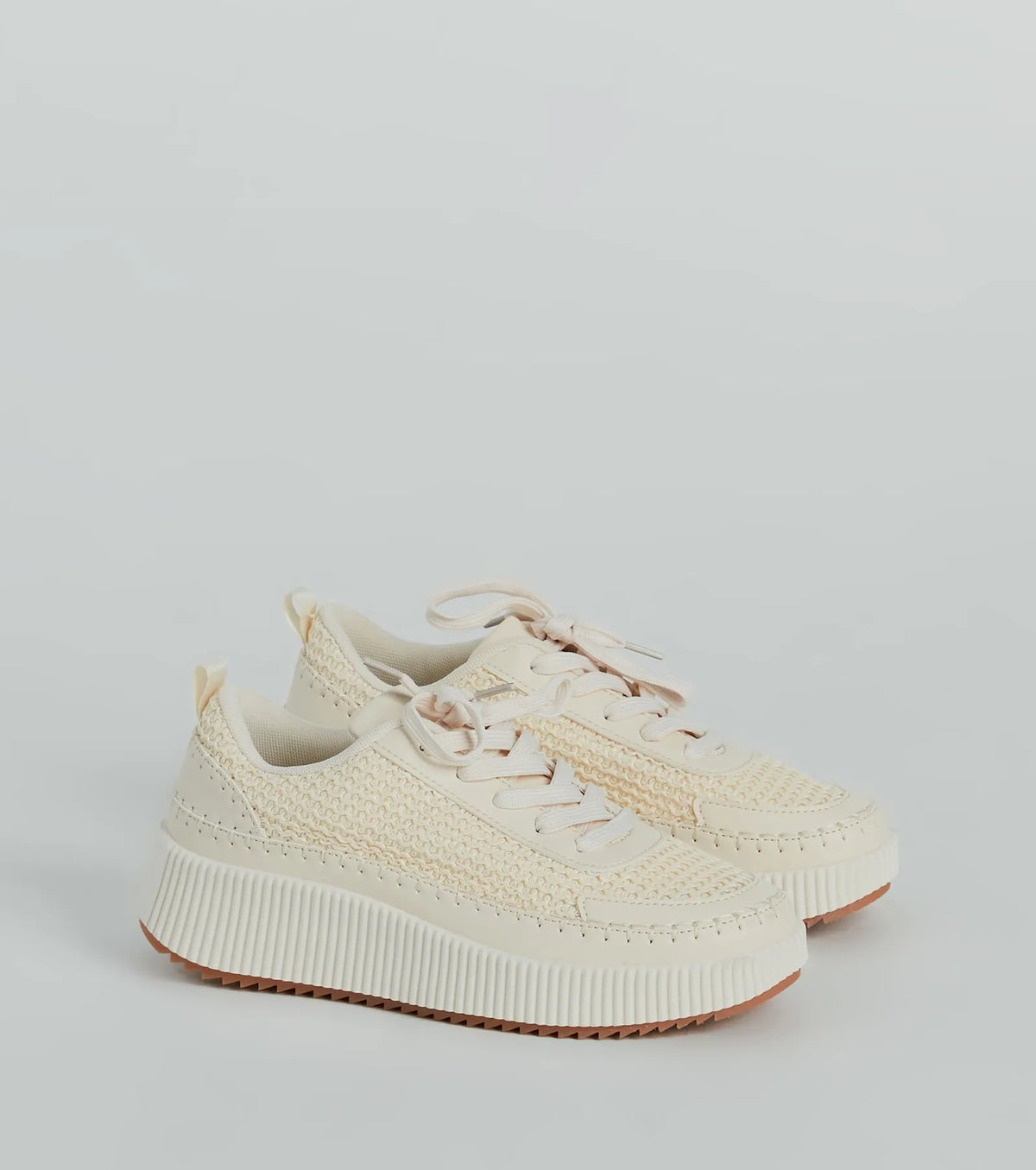 Step It Up Texture Knit Platform Sneakers